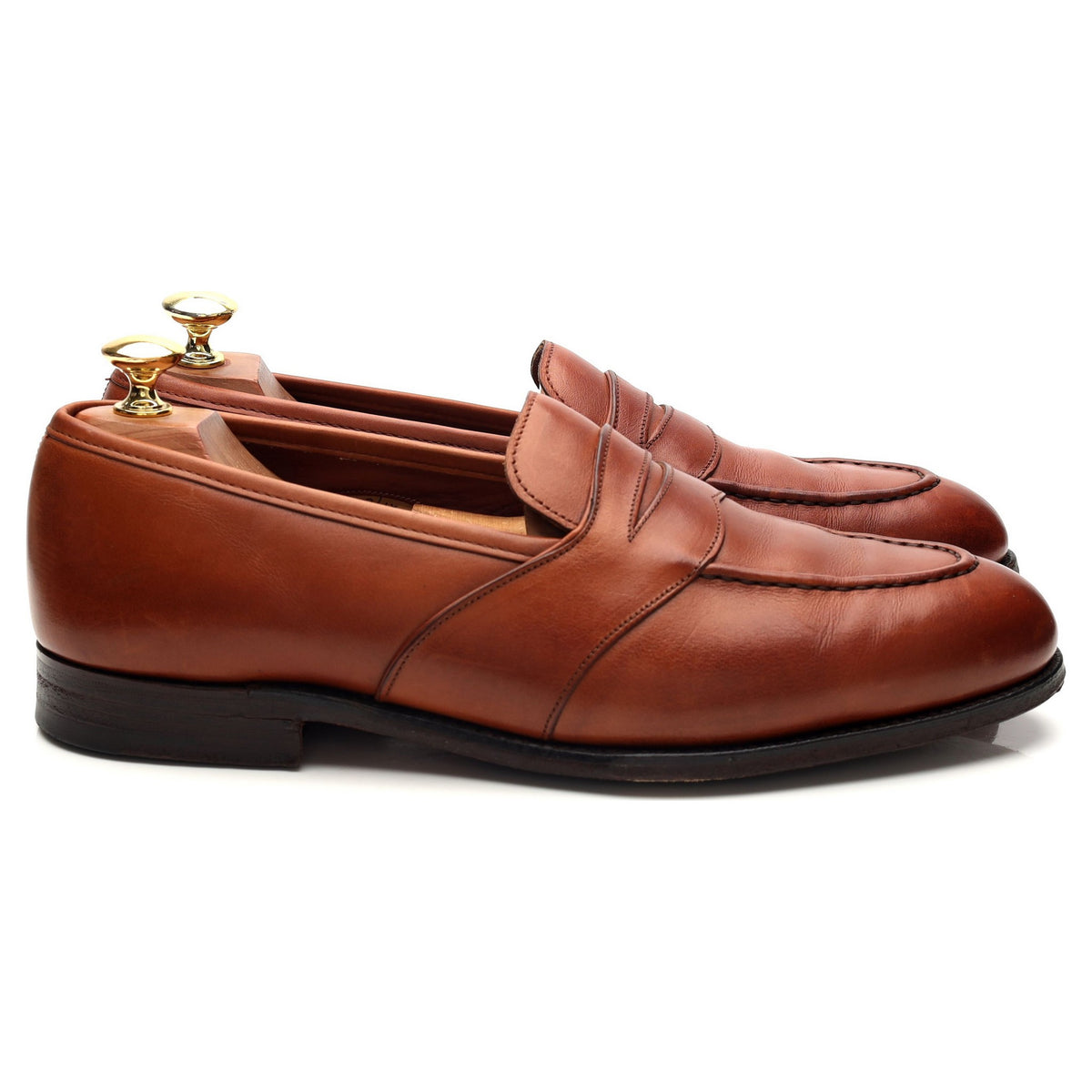 Vintage Tan Brown Leather Penny Loafers UK 8 F