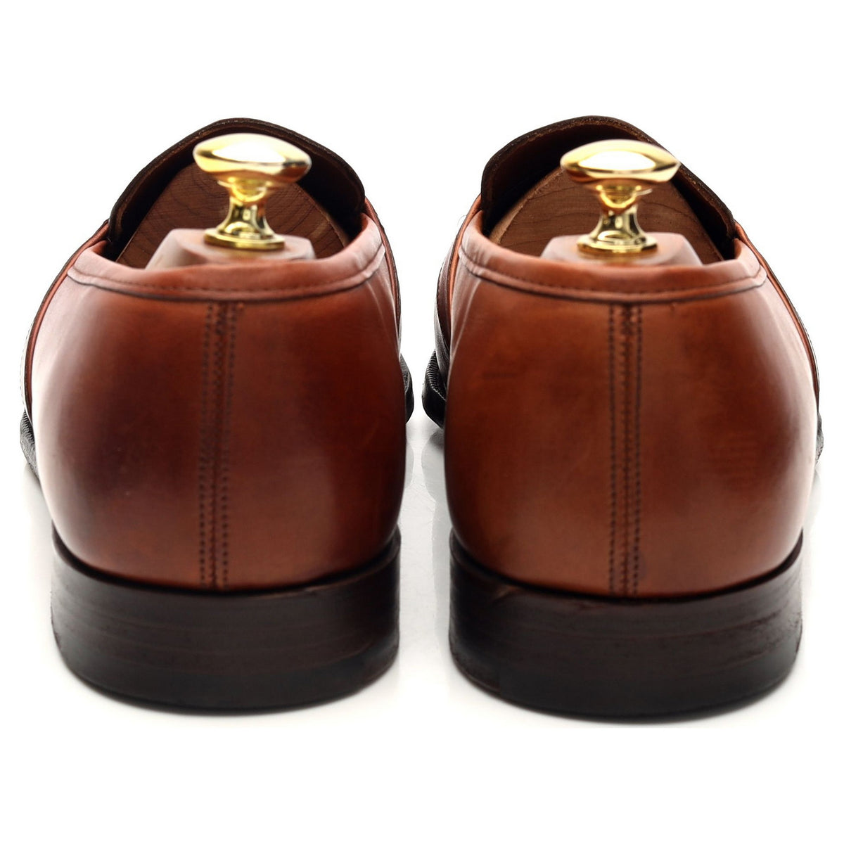 Vintage Tan Brown Leather Penny Loafers UK 8 F