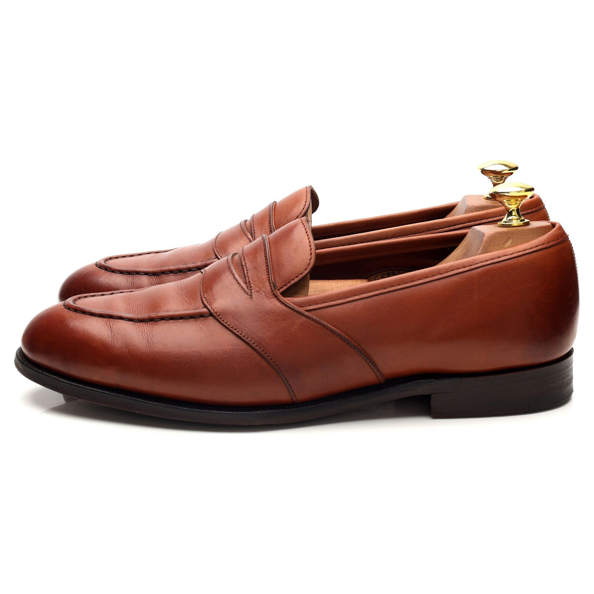 Vintage Tan Brown Leather Penny Loafers UK 8 F