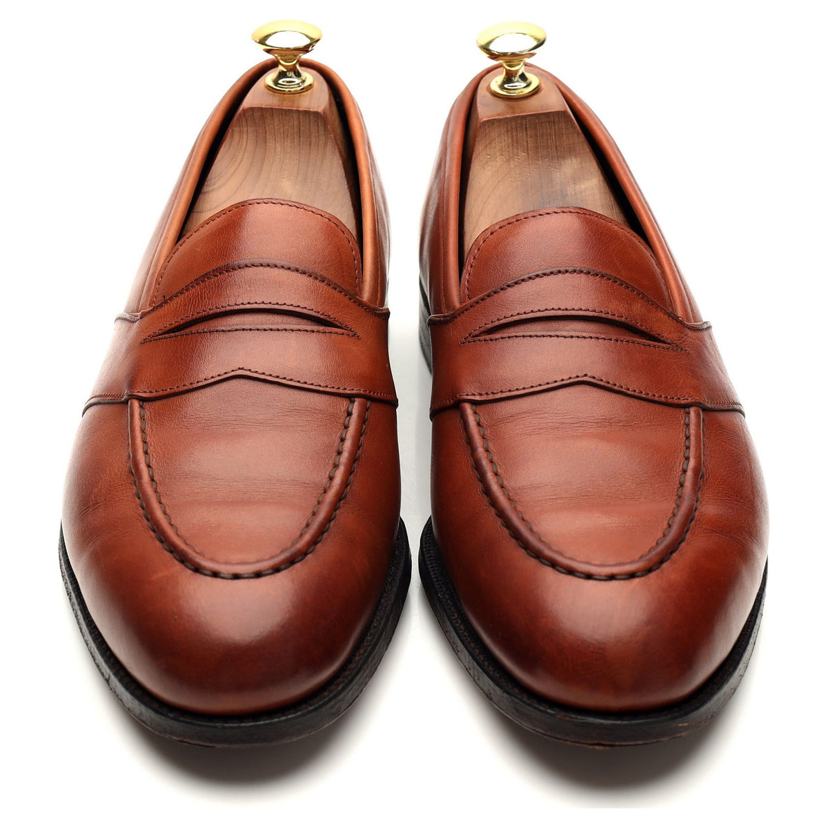 Vintage Tan Brown Leather Penny Loafers UK 8 F