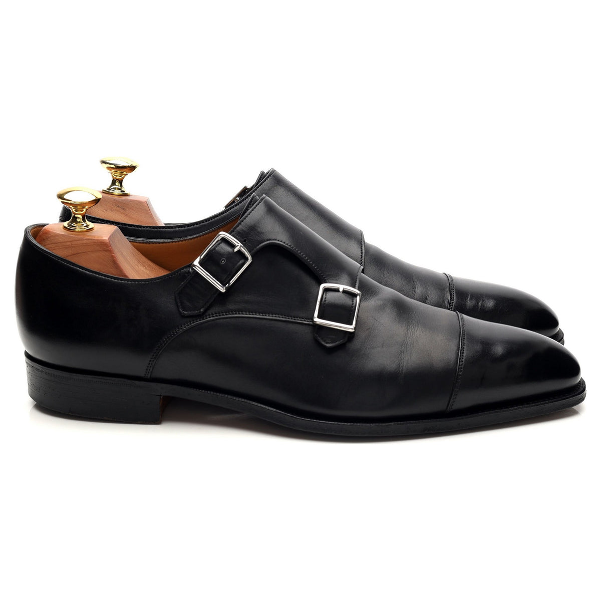 'Bletchley' Black Leather Double Monk Strap UK 8.5 EX