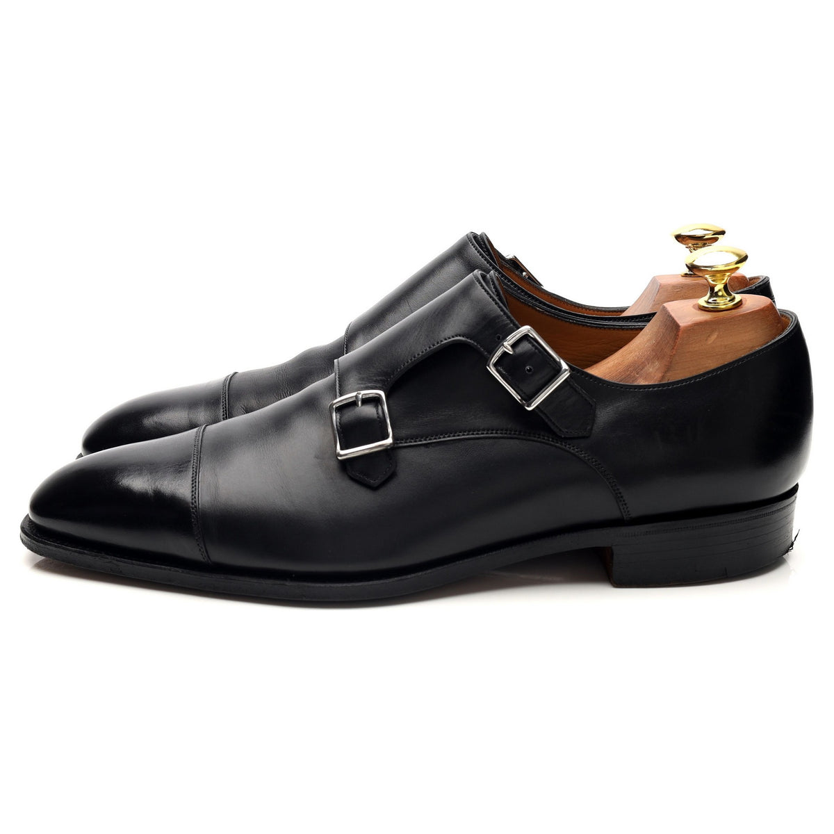 'Bletchley' Black Leather Double Monk Strap UK 8.5 EX