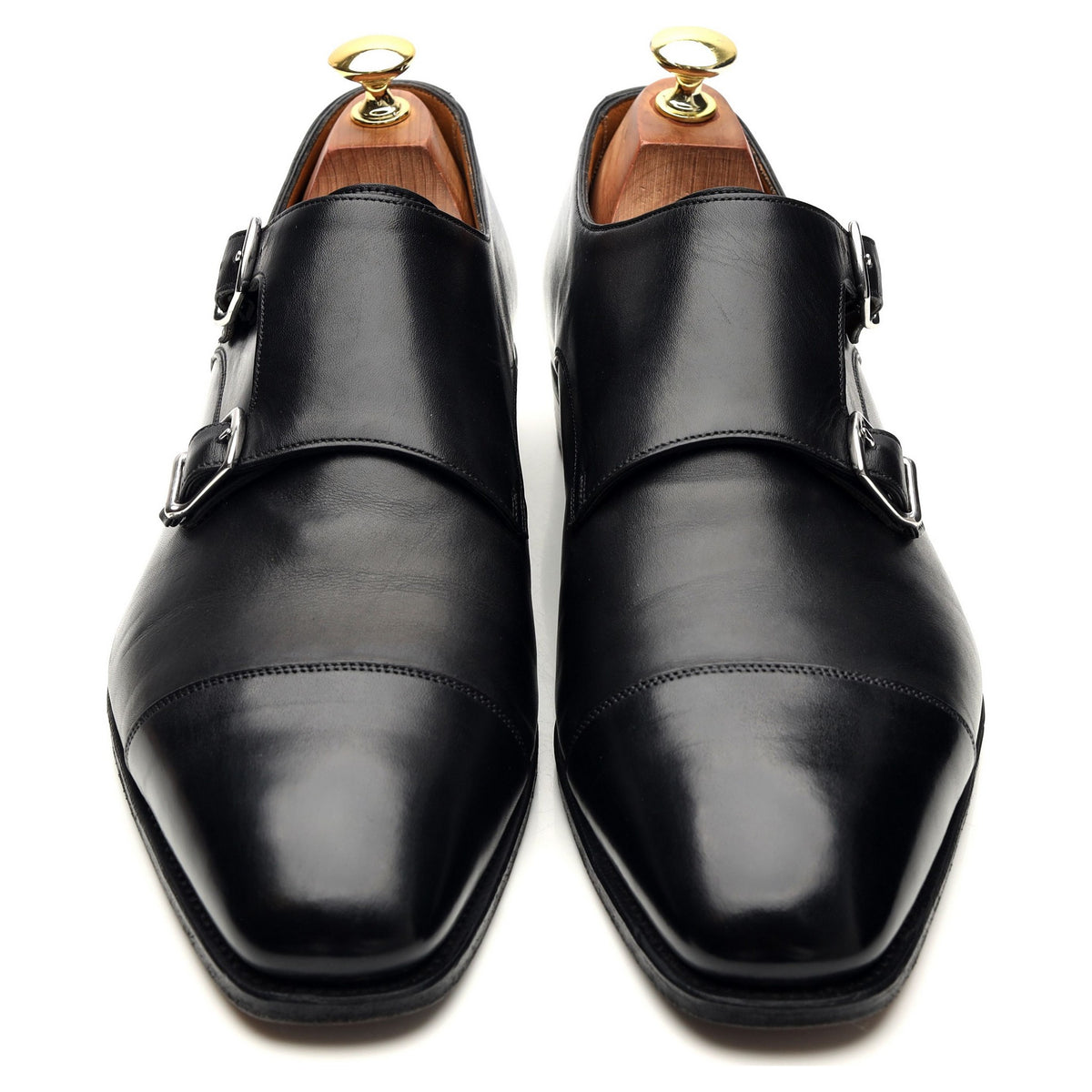 'Bletchley' Black Leather Double Monk Strap UK 8.5 EX