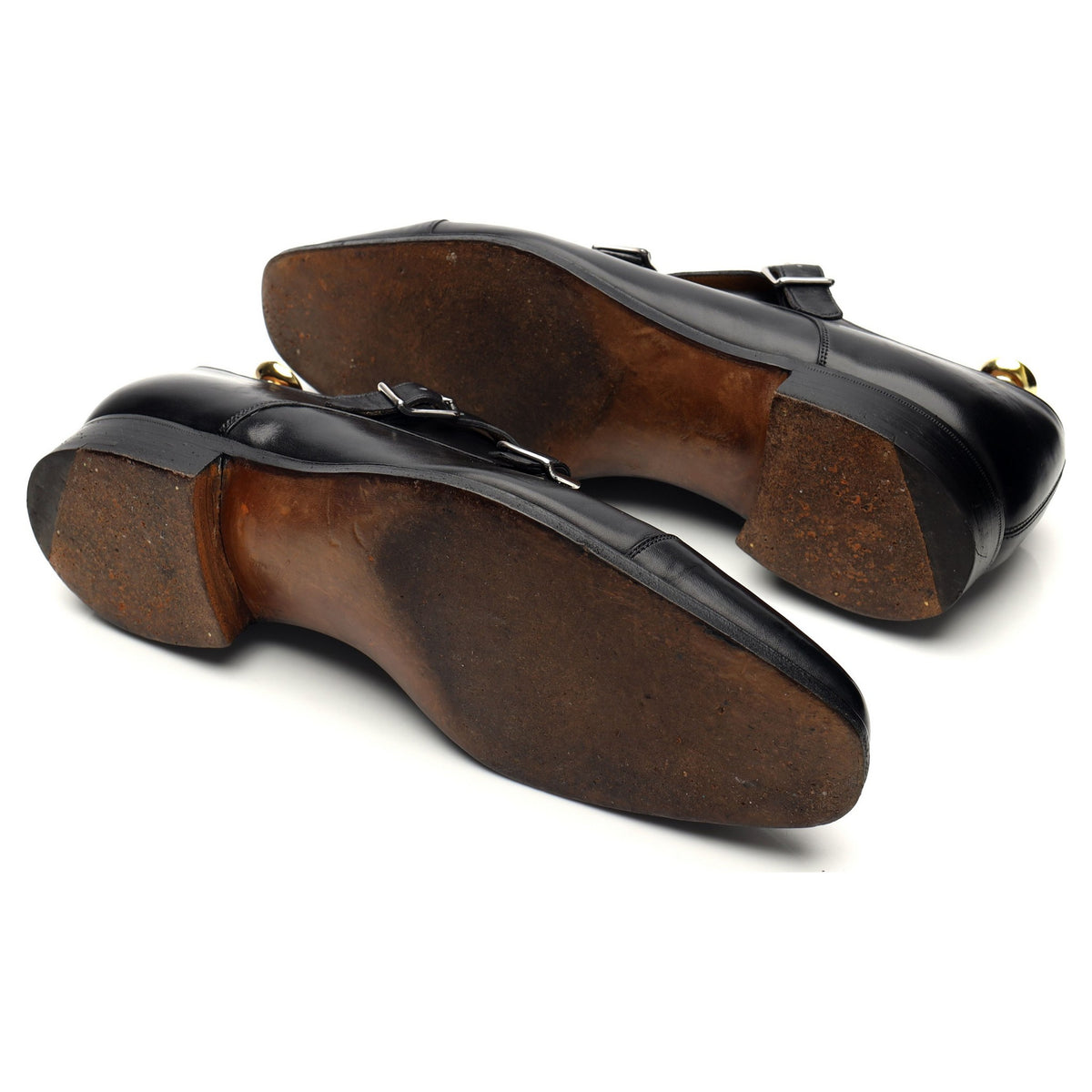 'Bletchley' Black Leather Double Monk Strap UK 8.5 EX