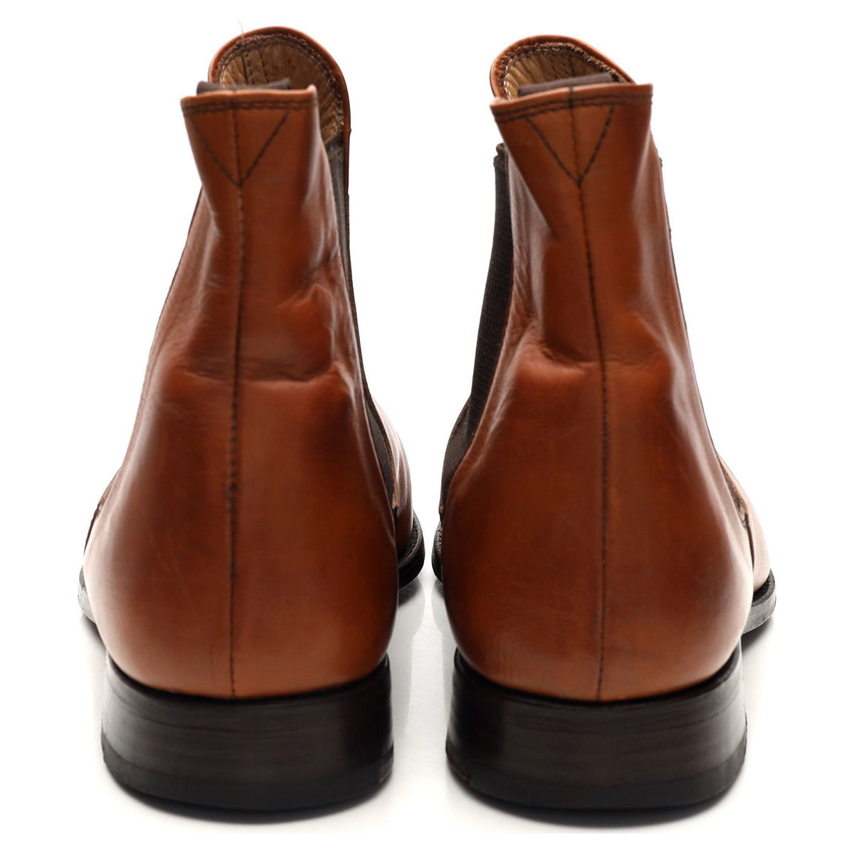Tan Brown Leather Chelsea Boots UK 8 E