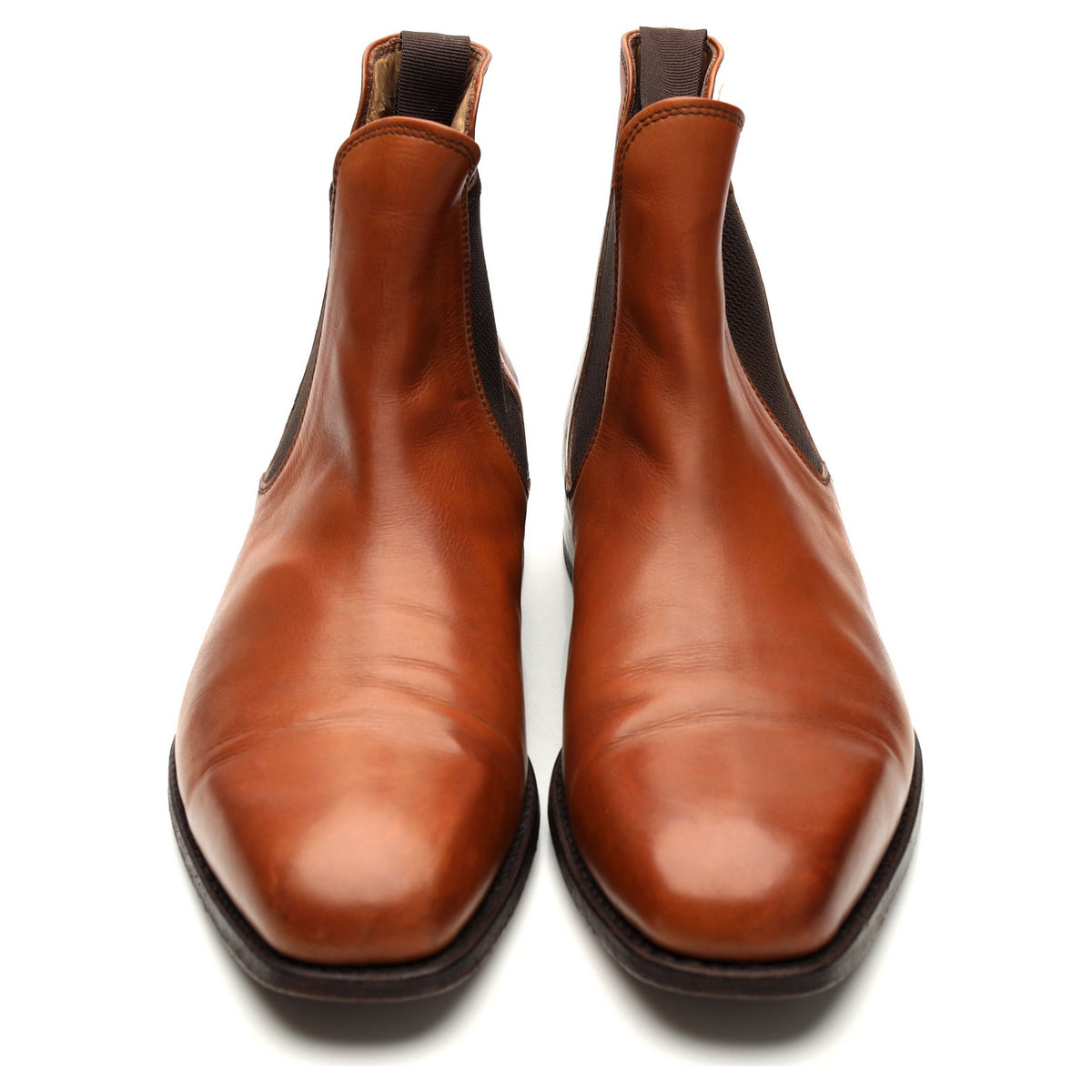 Tan Brown Leather Chelsea Boots UK 8 E