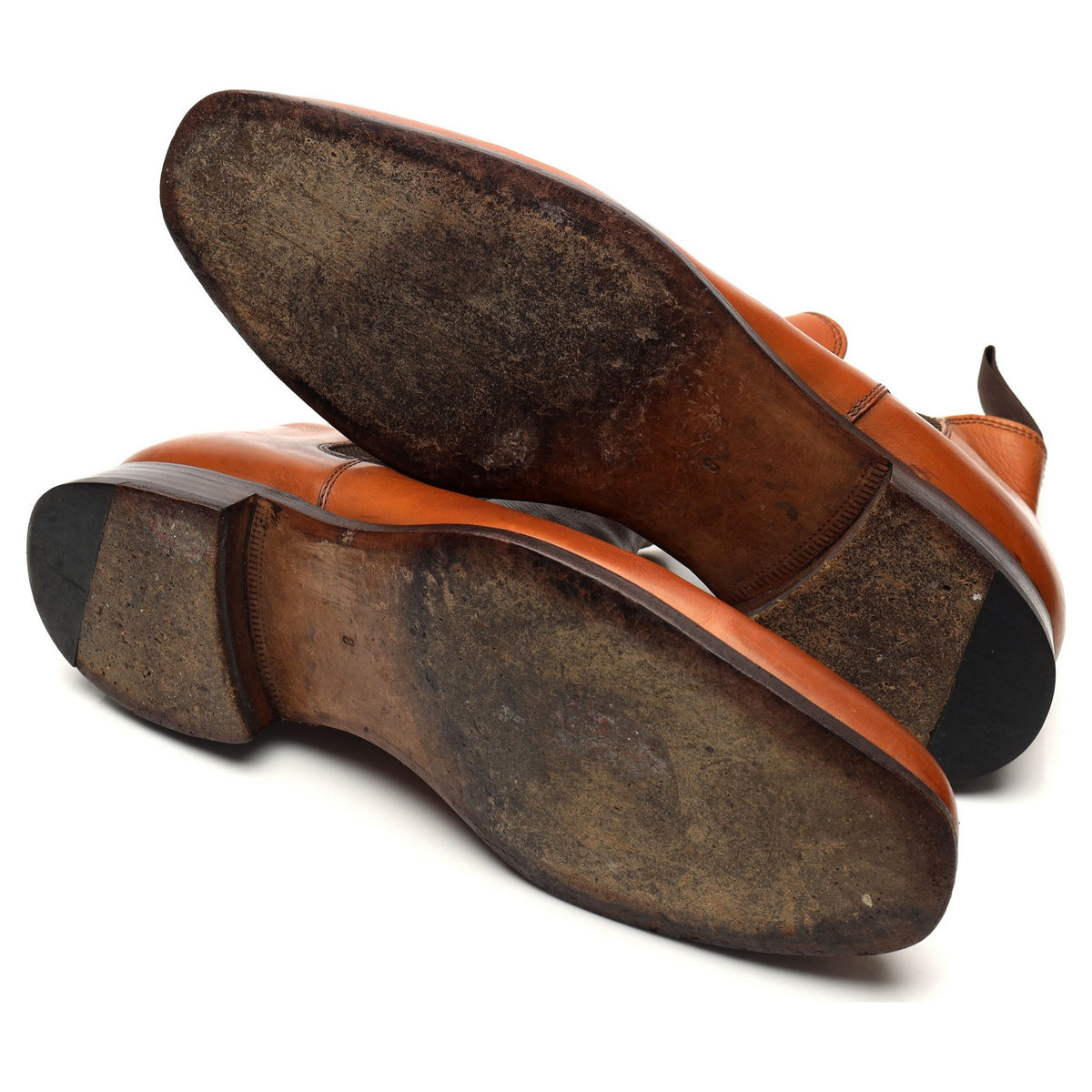 Tan Brown Leather Chelsea Boots UK 8 E
