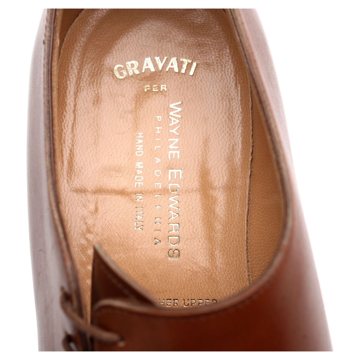 Wayne Edwards Tan Brown Leather Wholecut Oxford UK 10 US 10.5