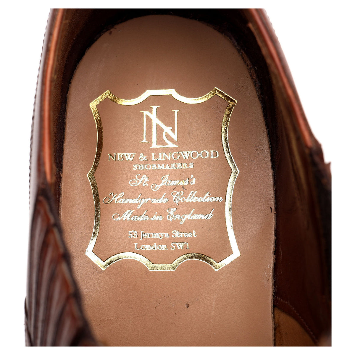 Tan Brown Leather Lazyman Slip On Brogues UK 10.5 E