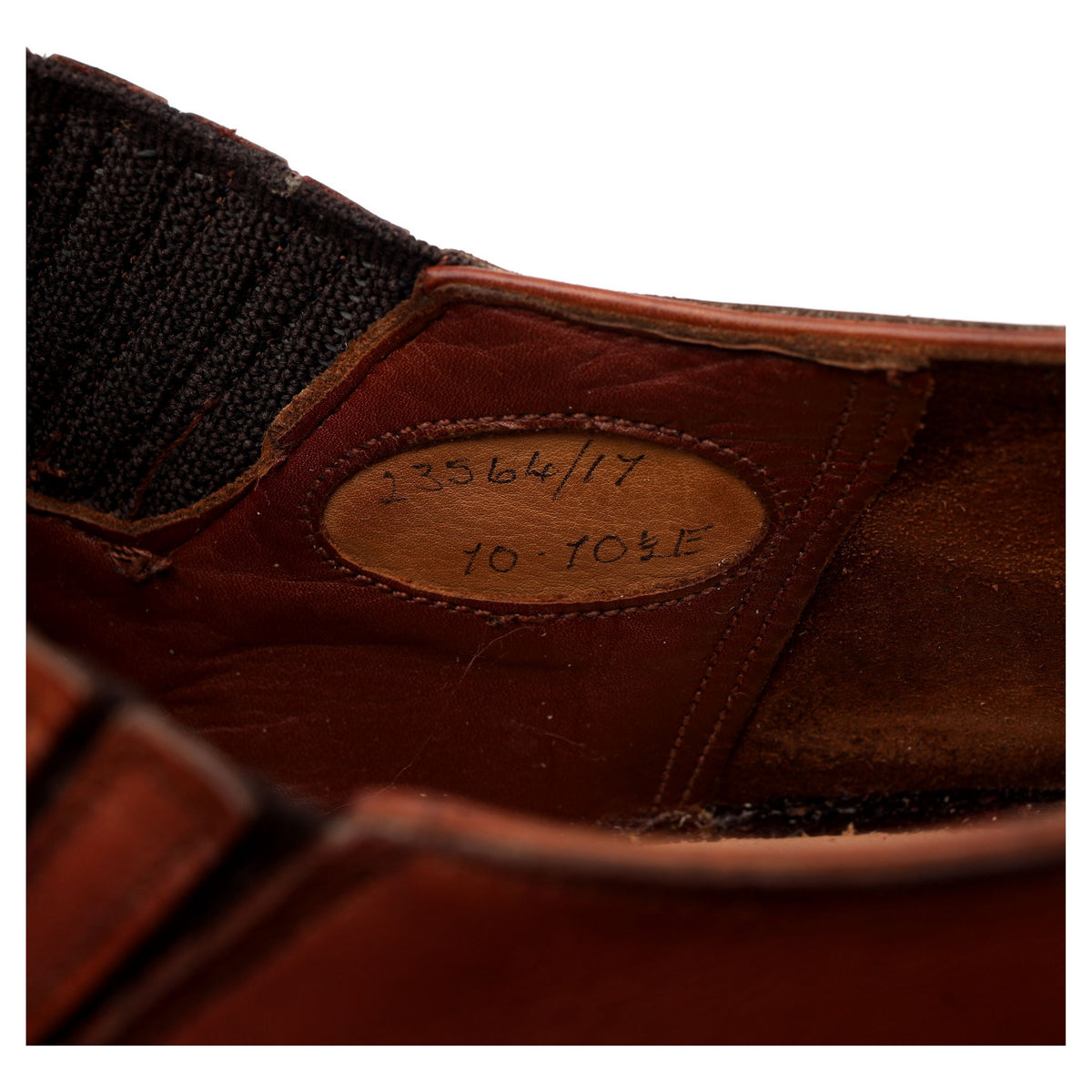 Tan Brown Leather Lazyman Slip On Brogues UK 10.5 E