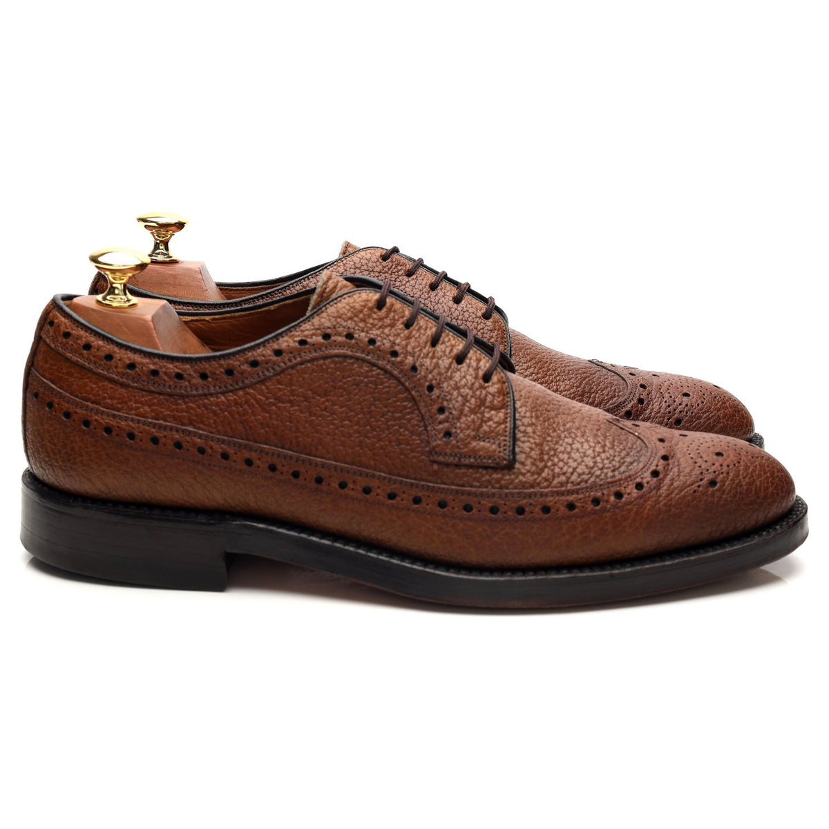 Brown Grain Bison Leather Derby Brogues UK 8.5 US 9.5 D