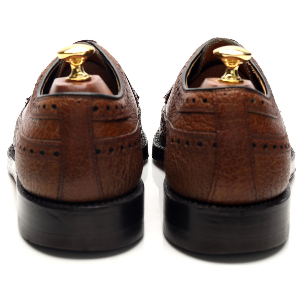 Brown Grain Bison Leather Derby Brogues UK 8.5 US 9.5 D