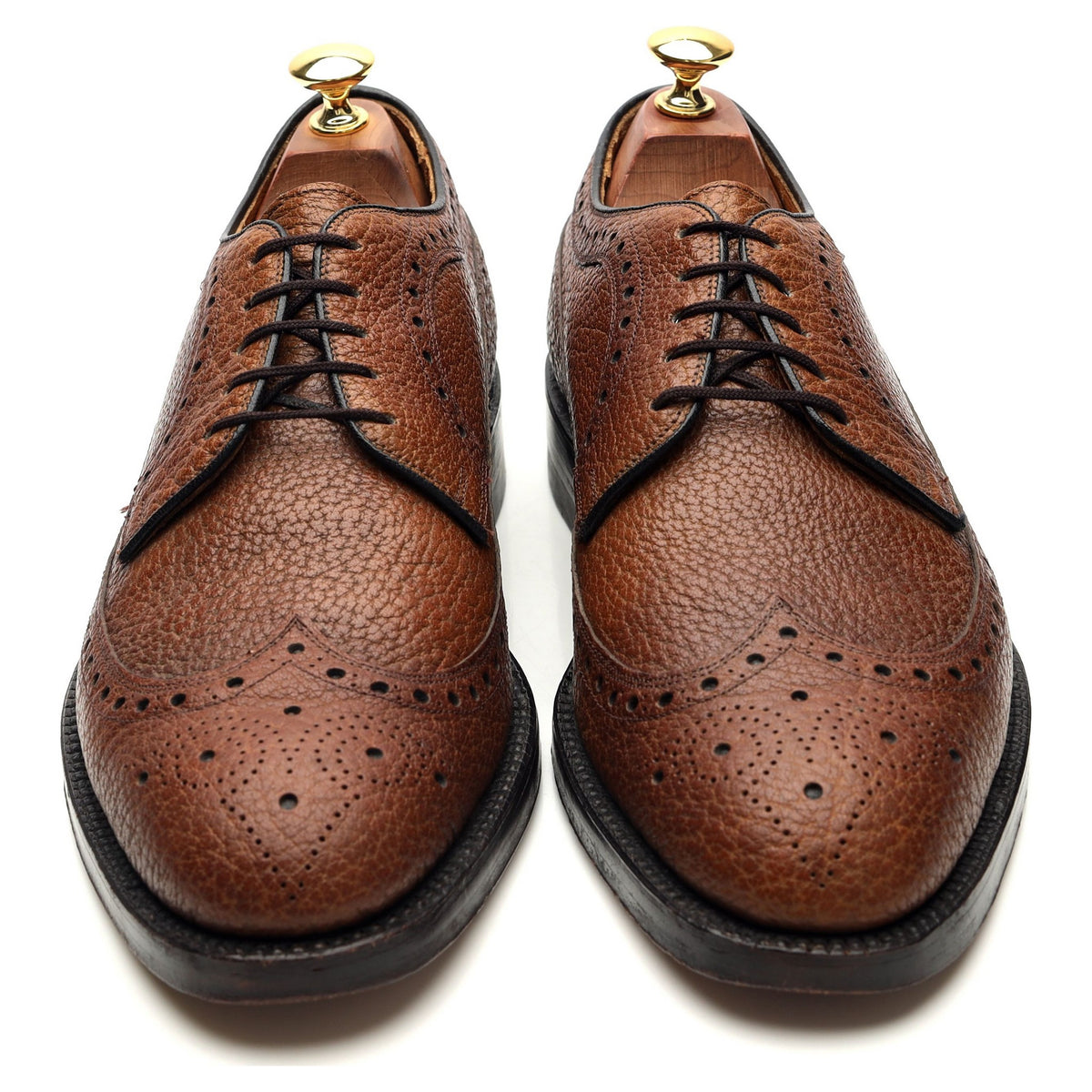 Brown Grain Bison Leather Derby Brogues UK 8.5 US 9.5 D