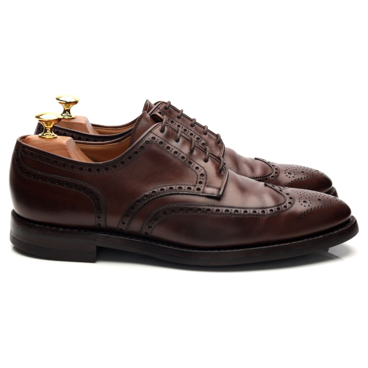 &#39;Swansea&#39; Dark Brown Leather Derby Brogues UK 8 E