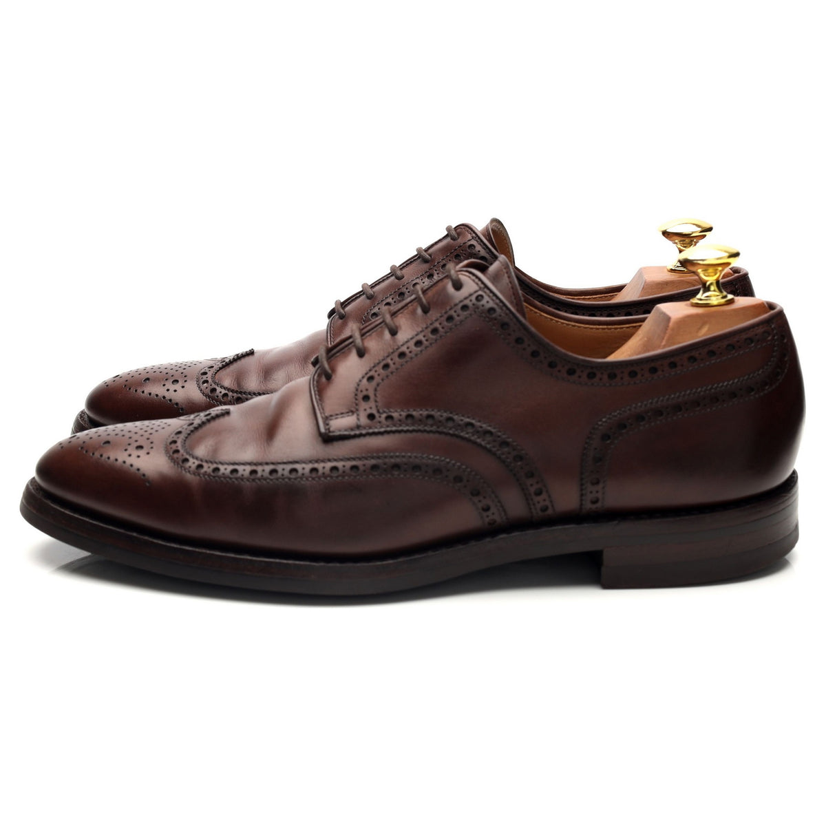 &#39;Swansea&#39; Dark Brown Leather Derby Brogues UK 8 E