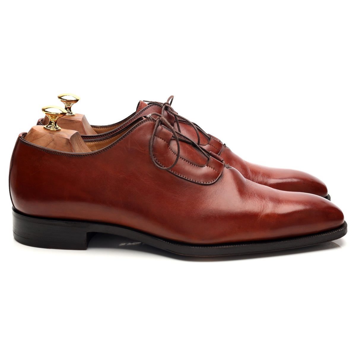 Tan Brown Leather Ghillie Oxford UK 9.5 US 10.5