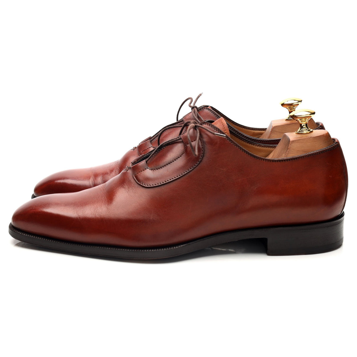 Tan Brown Leather Ghillie Oxford UK 9.5 US 10.5