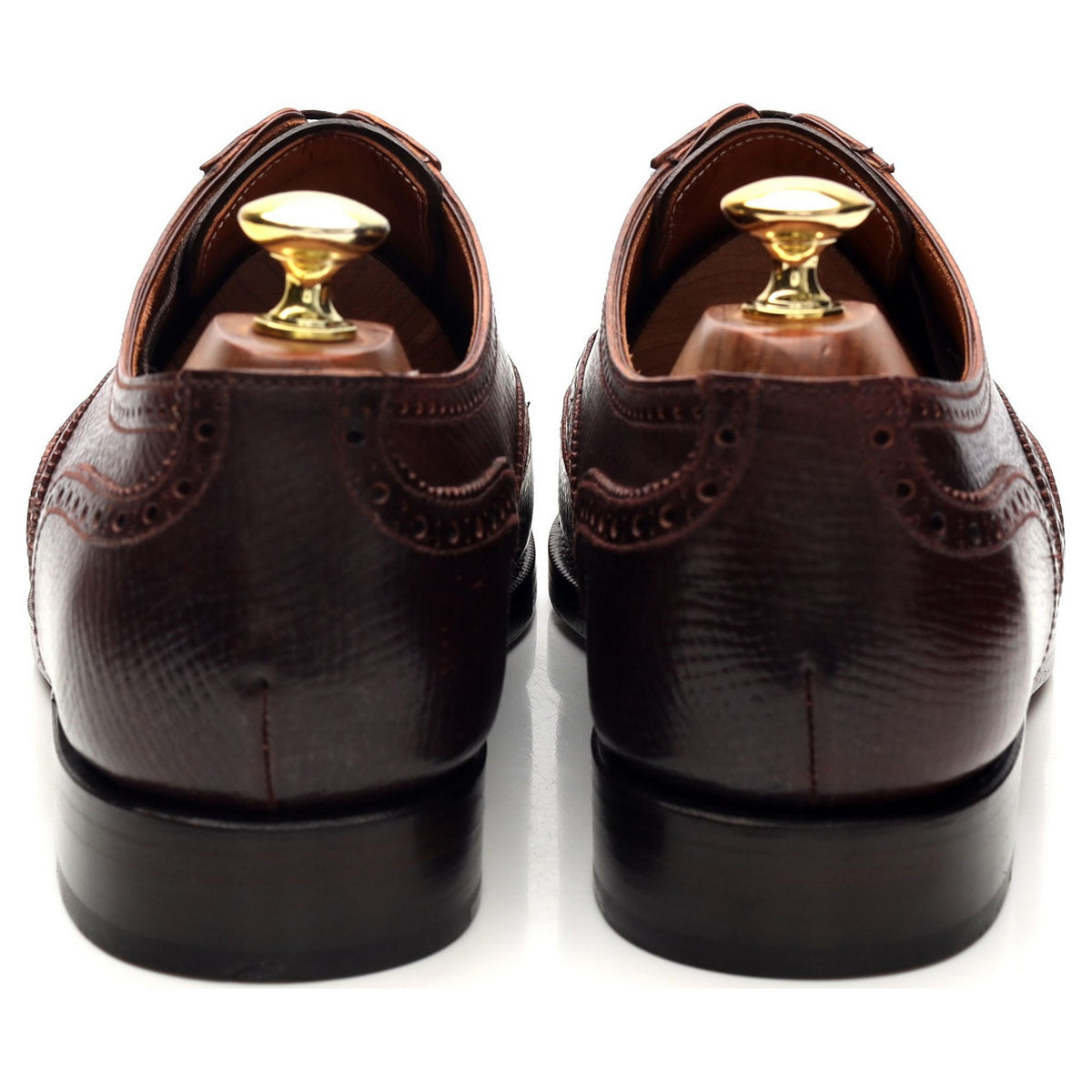&#39;Aldrin&#39; Burgundy Grain Cordovan Leather Oxford Brogues UK 8