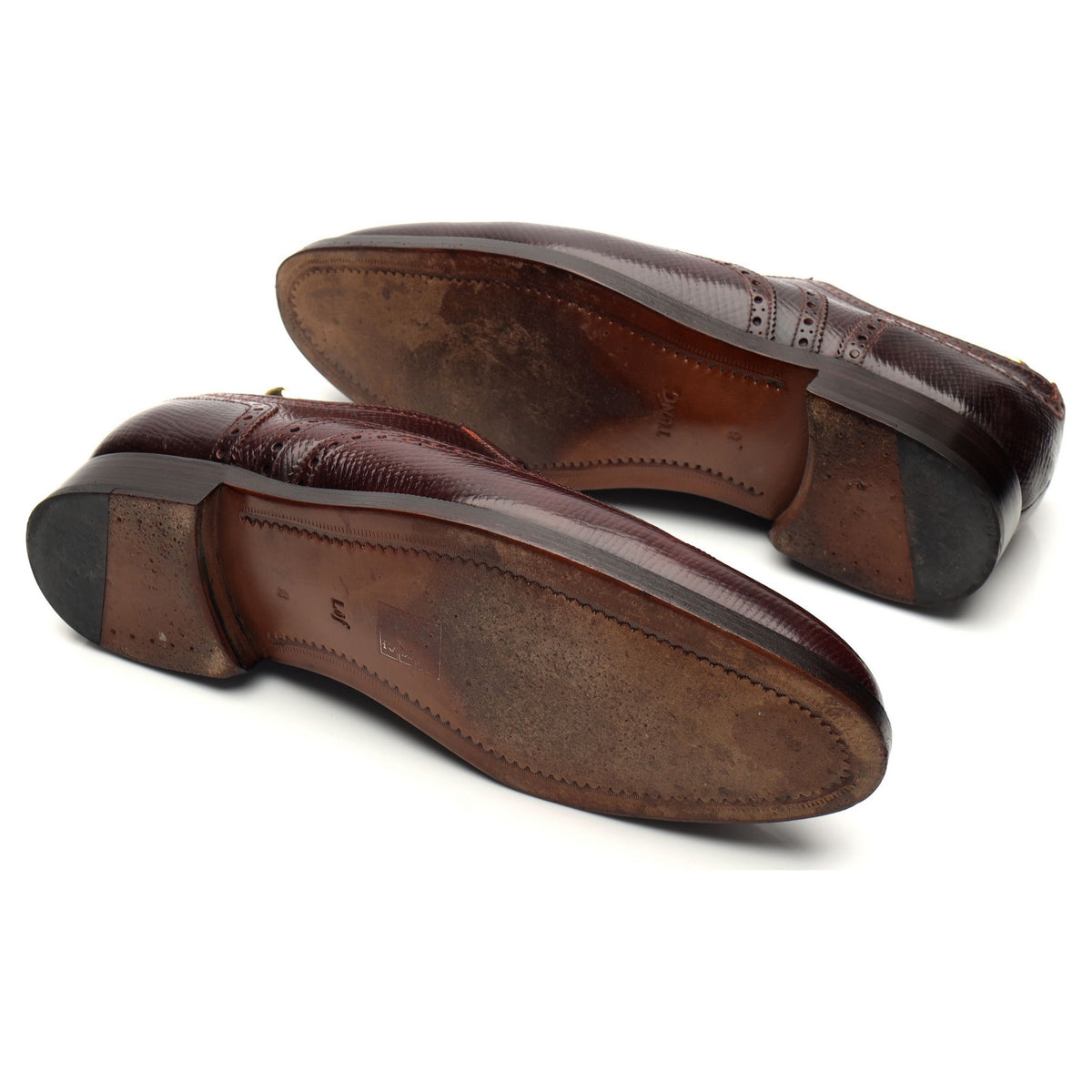 &#39;Aldrin&#39; Burgundy Grain Cordovan Leather Oxford Brogues UK 8