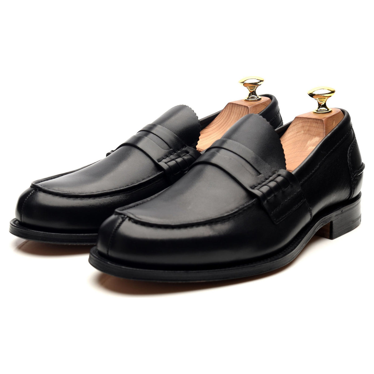 &#39;Pembrey&#39; Black Leather Loafers UK 8 F