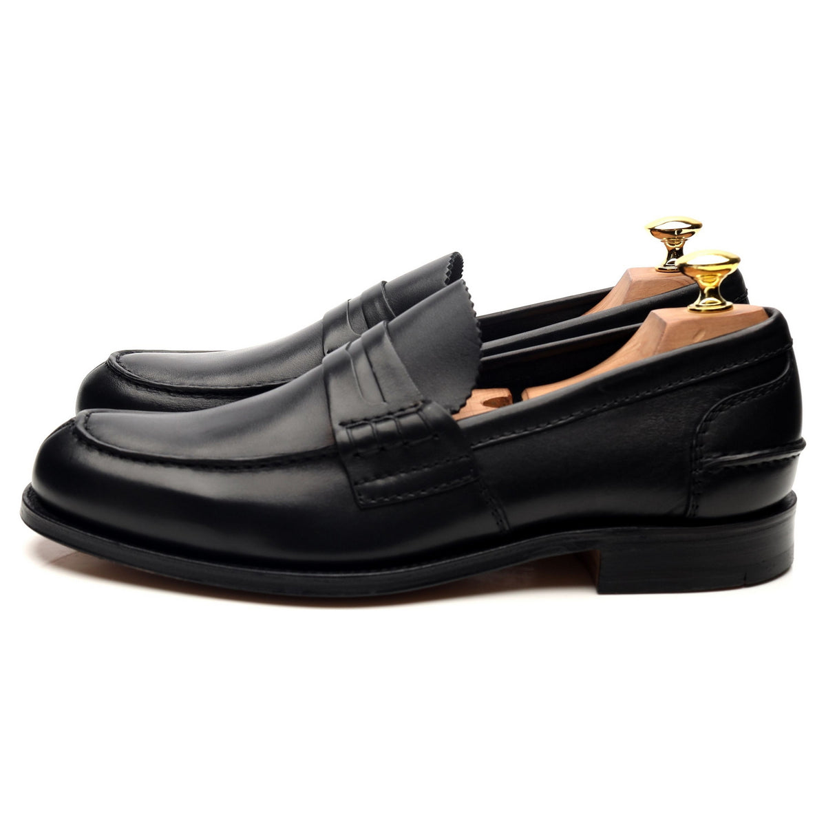 &#39;Pembrey&#39; Black Leather Loafers UK 8 F