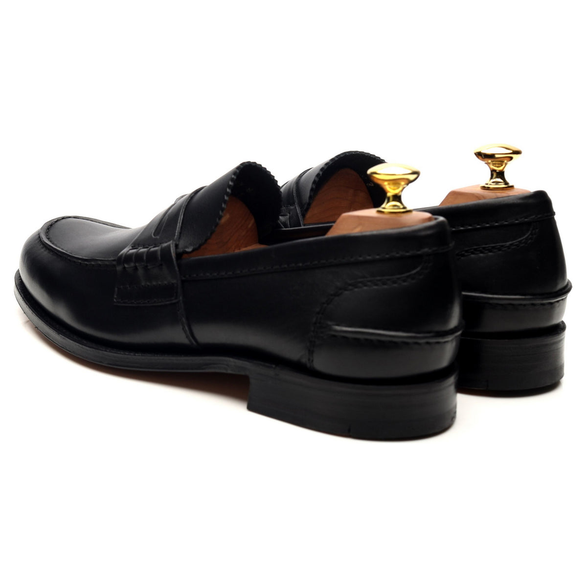 &#39;Pembrey&#39; Black Leather Loafers UK 8 F