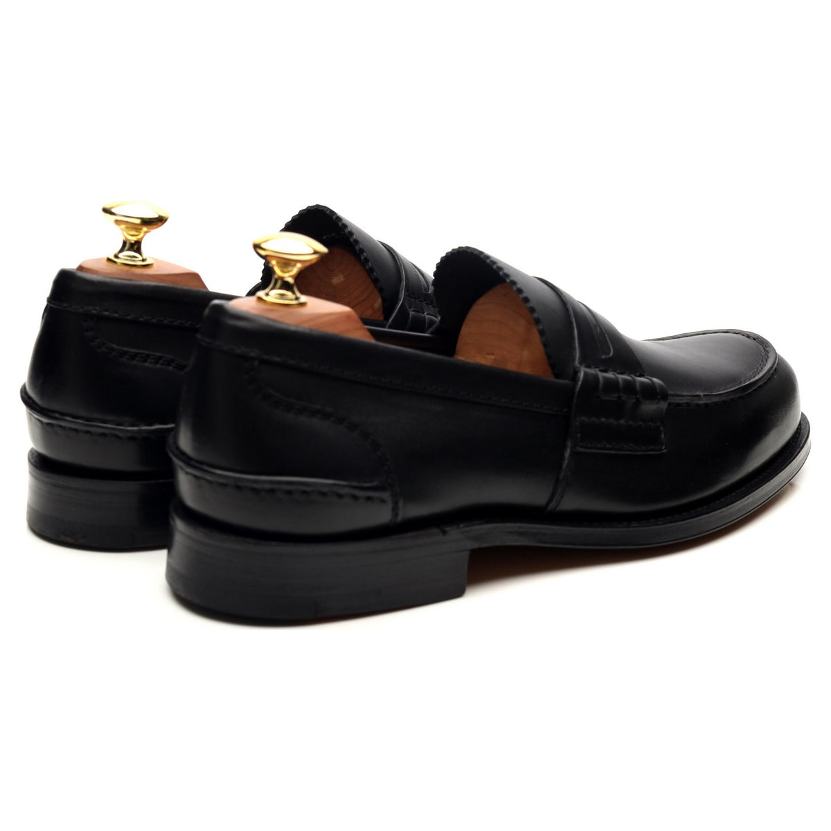 &#39;Pembrey&#39; Black Leather Loafers UK 8 F