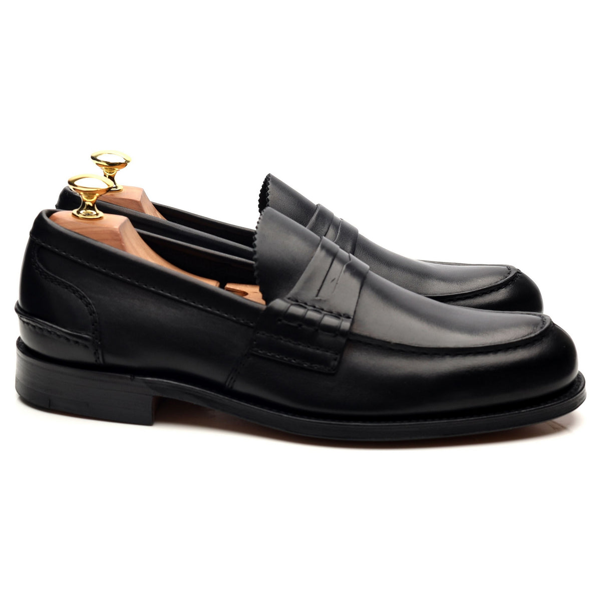 &#39;Pembrey&#39; Black Leather Loafers UK 8 F