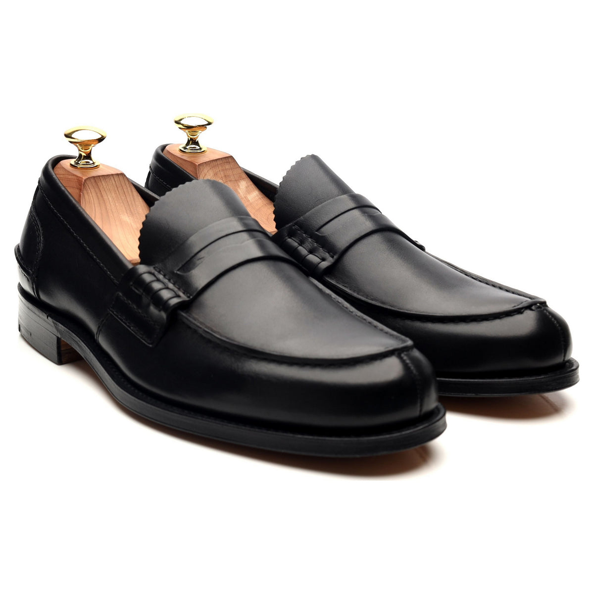 &#39;Pembrey&#39; Black Leather Loafers UK 8 F