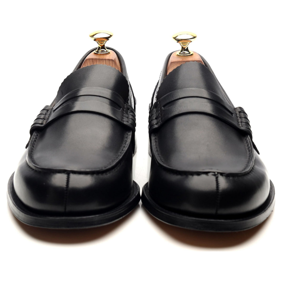 &#39;Pembrey&#39; Black Leather Loafers UK 8 F