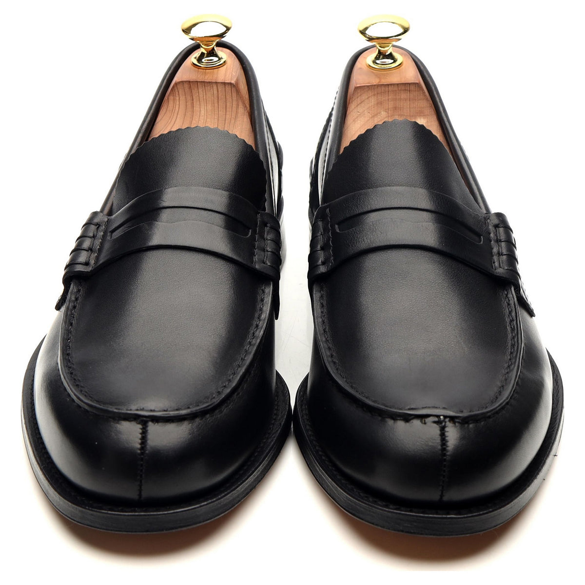 &#39;Pembrey&#39; Black Leather Loafers UK 8 F