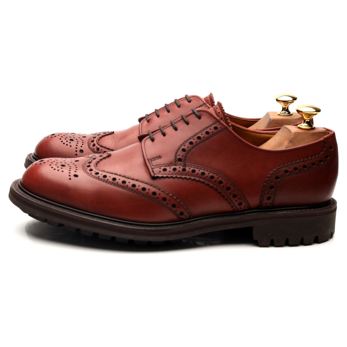 &#39;Stirling&#39; Brown Leather Derby Brogues UK 9 FX
