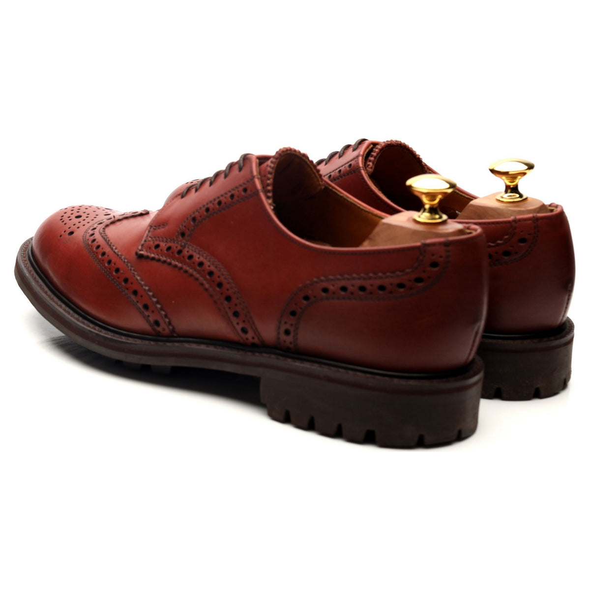 &#39;Stirling&#39; Brown Leather Derby Brogues UK 9 FX
