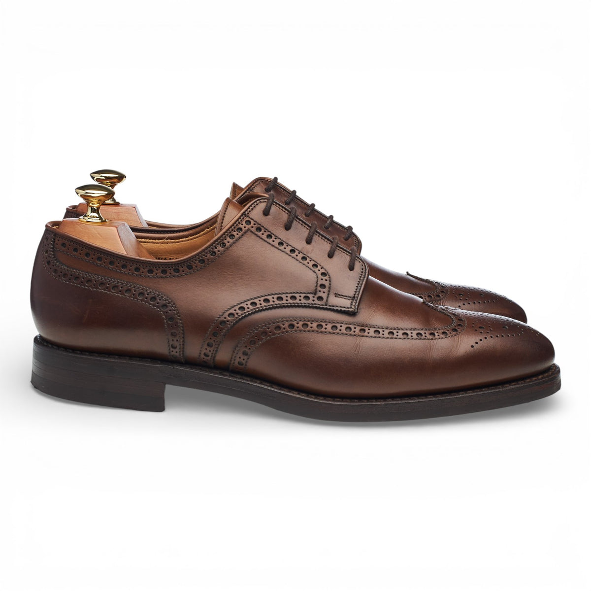'Swansea' Dark Brown Leather Derby Brogues UK 9 E