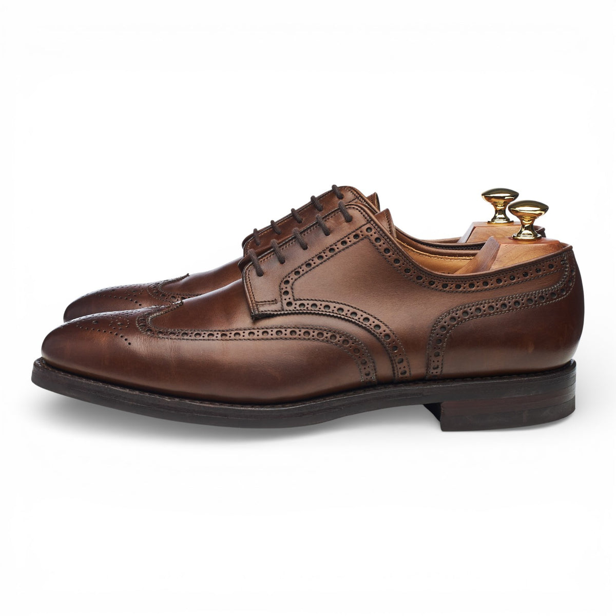 'Swansea' Dark Brown Leather Derby Brogues UK 9 E