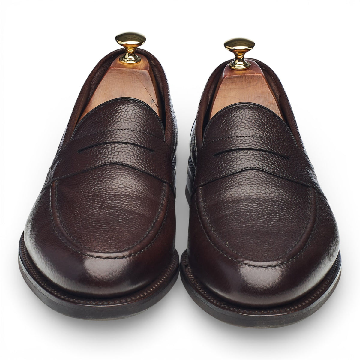 'Imperial' Dark Brown Grain Leather Loafers UK 9 F