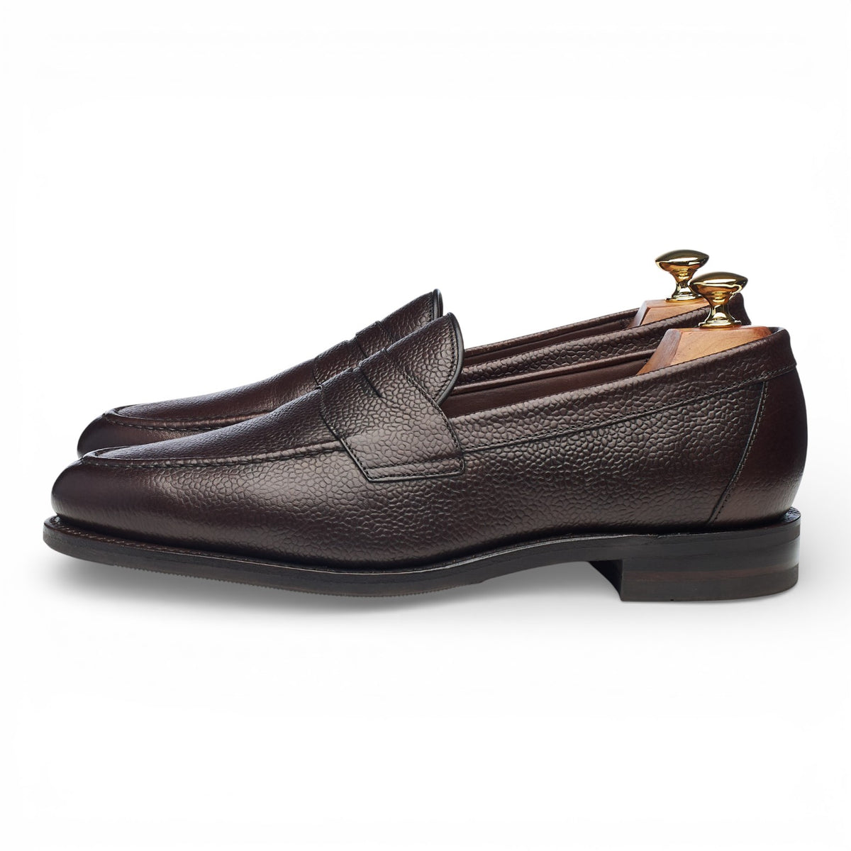 'Imperial' Dark Brown Grain Leather Loafers UK 9 F