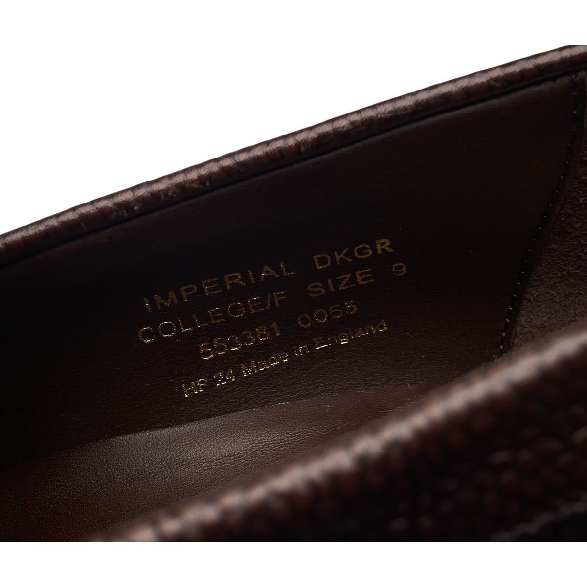 'Imperial' Dark Brown Grain Leather Loafers UK 9 F