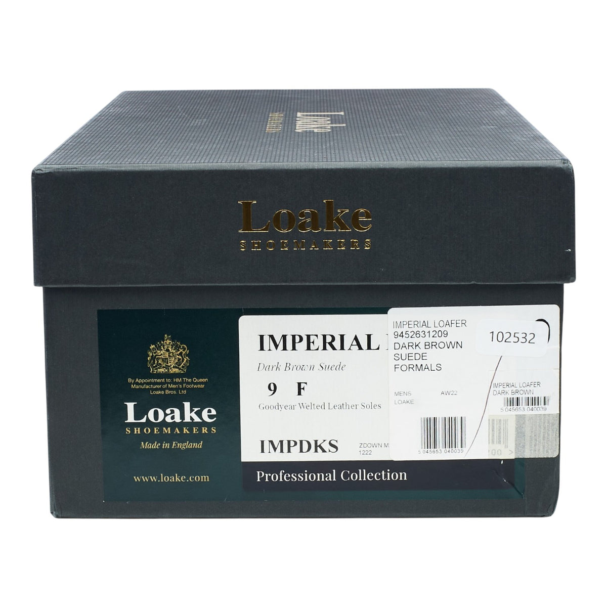 'Imperial' Dark Brown Grain Leather Loafers UK 9 F