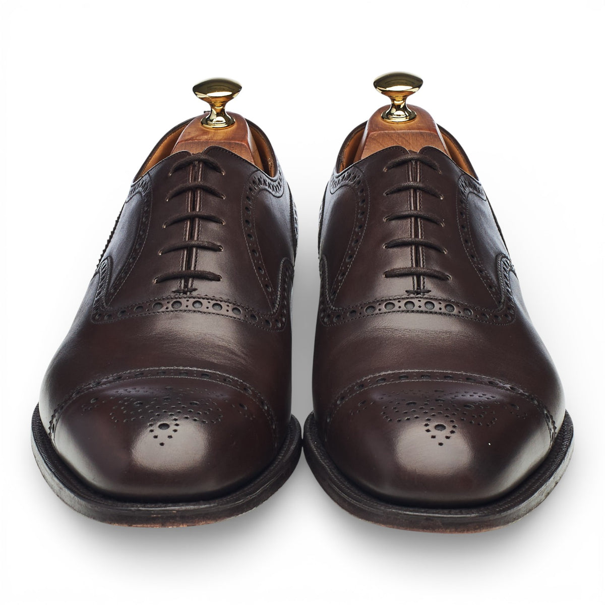 'Diplomat' Dark Brown Leather Oxford Brogues UK 10.5 G