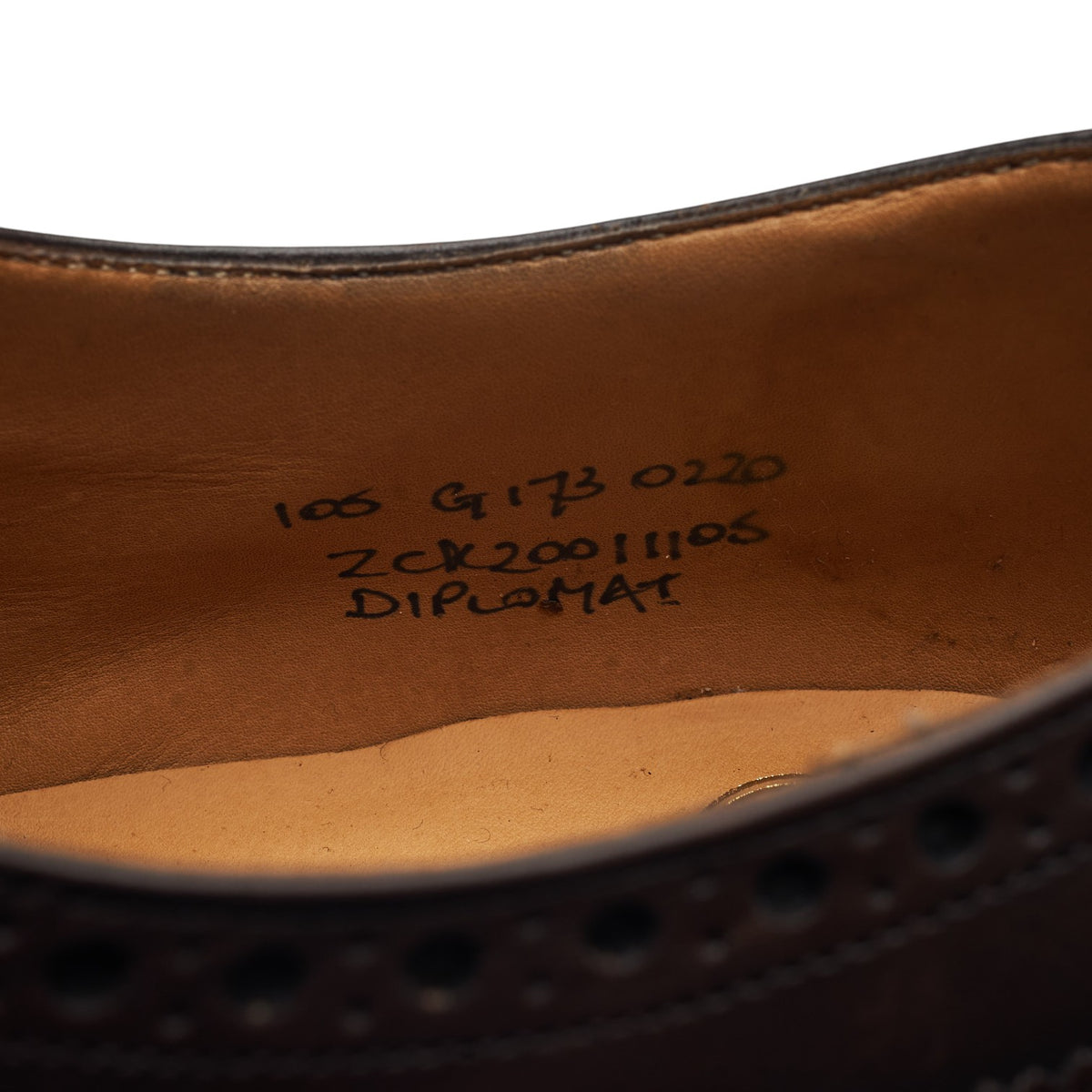 'Diplomat' Dark Brown Leather Oxford Brogues UK 10.5 G