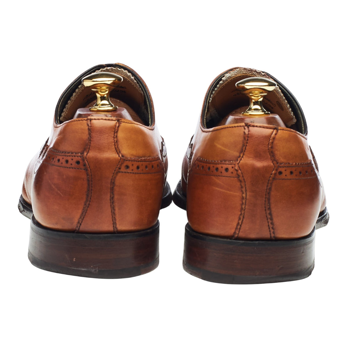 'Cardiff' Tan Brown Leather Oxford Brogue UK 9 F