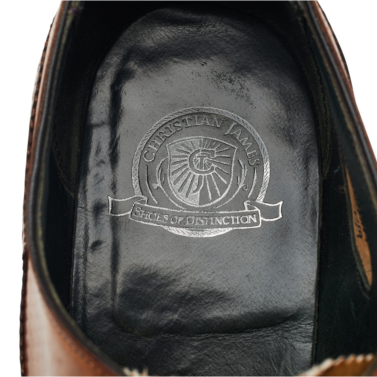 'Cardiff' Tan Brown Leather Oxford Brogue UK 9 F