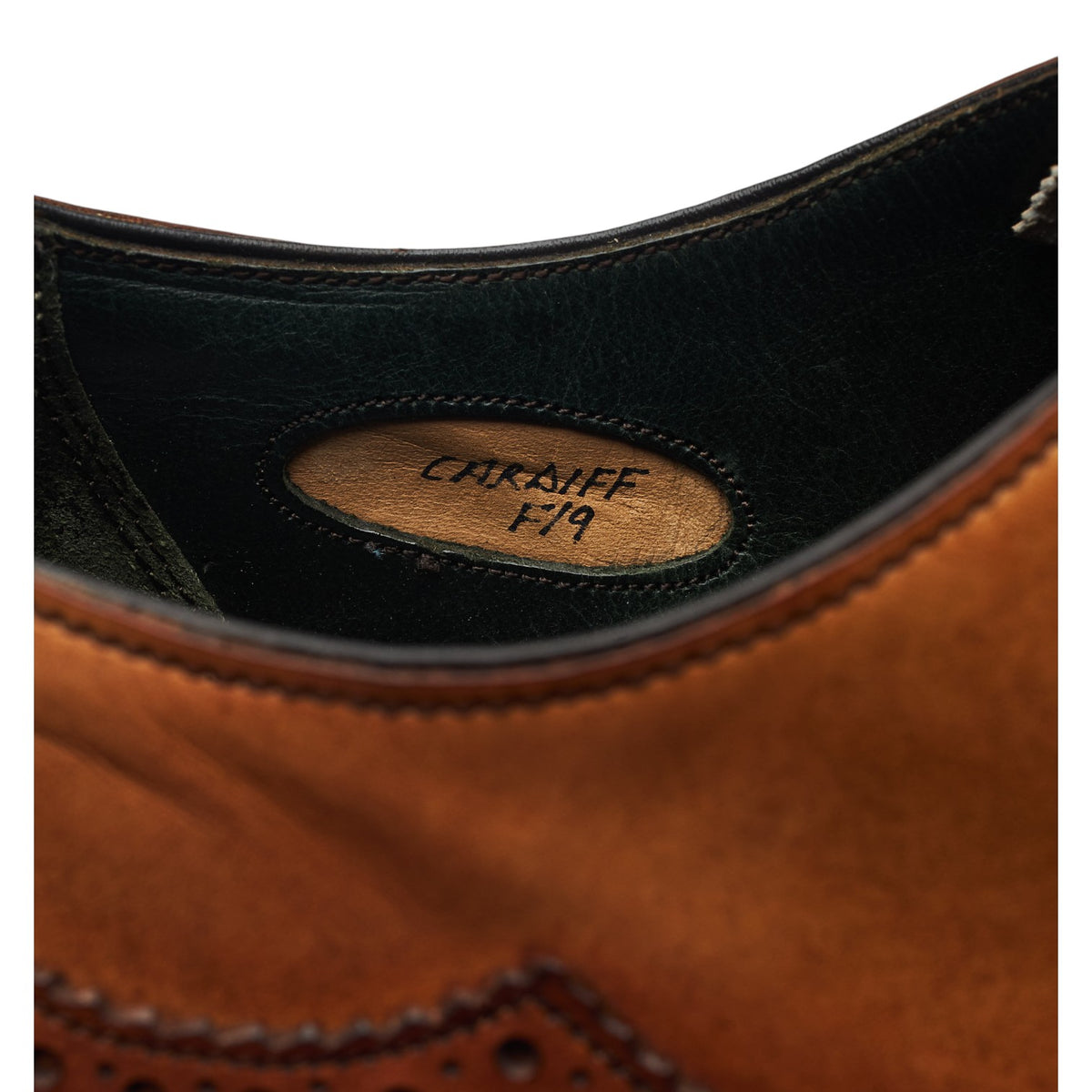 'Cardiff' Tan Brown Leather Oxford Brogue UK 9 F