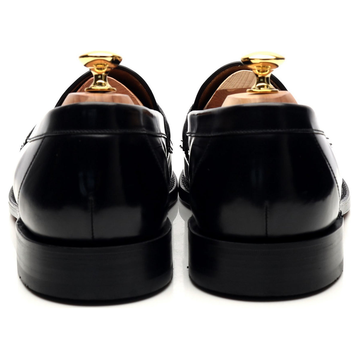 &#39;Eton&#39; Black Leather Loafers UK 11 F