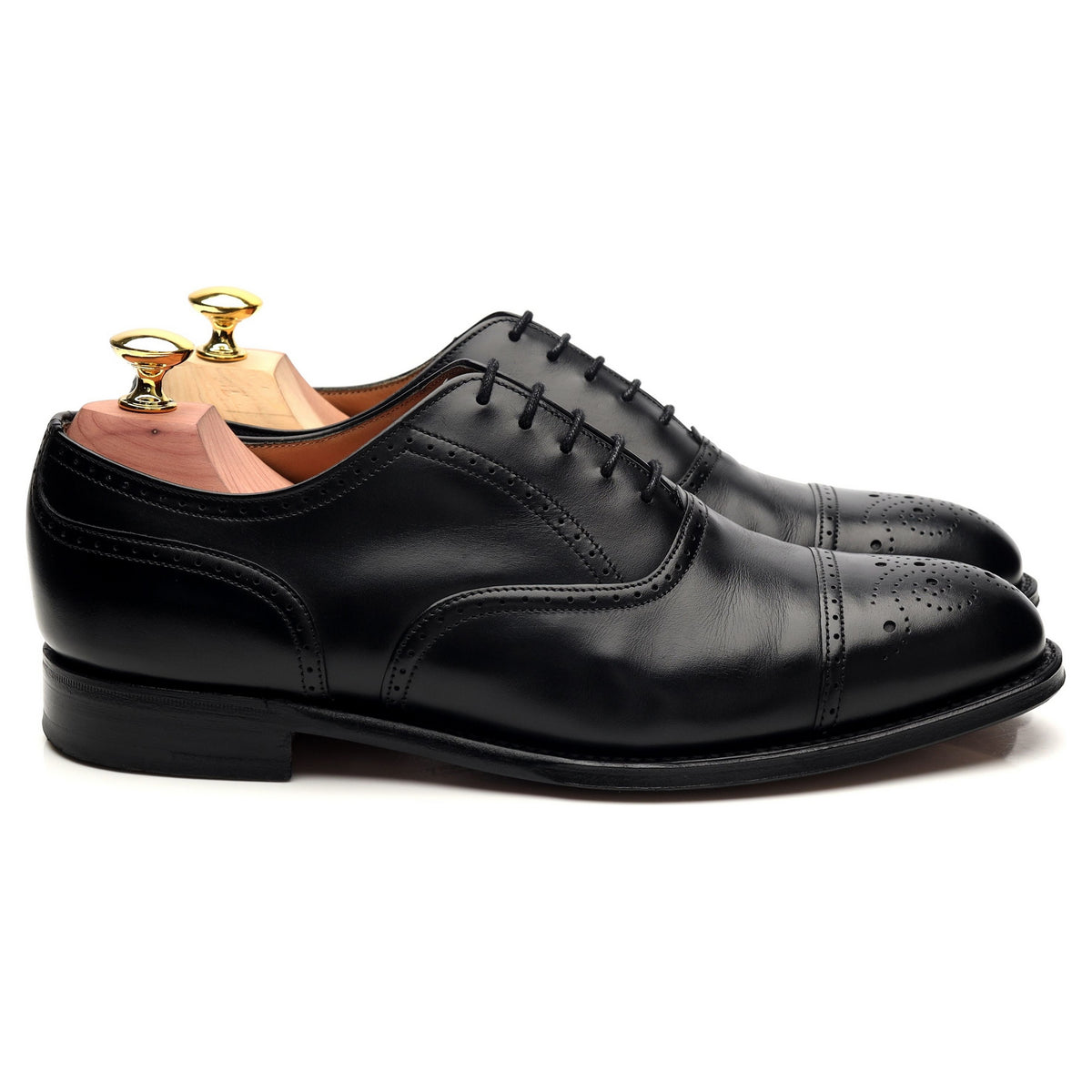 &#39;Kelmarsh&#39; Black Leather Oxford Brogue UK 7 F