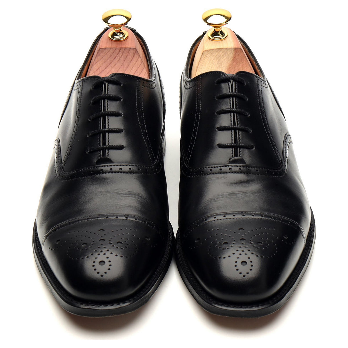 &#39;Kelmarsh&#39; Black Leather Oxford Brogue UK 7 F