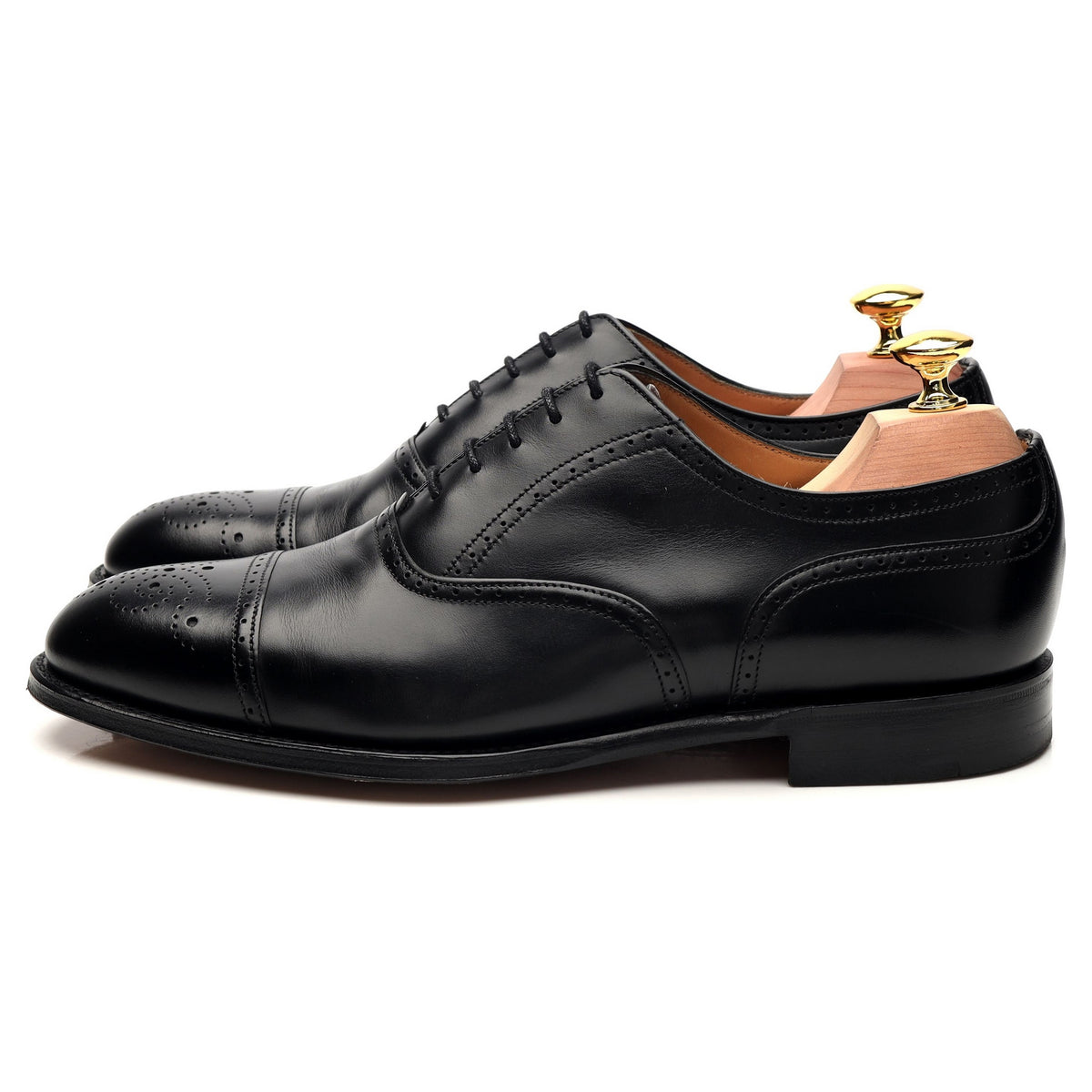 &#39;Kelmarsh&#39; Black Leather Oxford Brogue UK 7 F