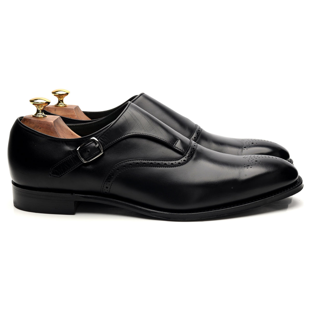 &#39;Moulton&#39; Black Leather Monk Strap UK 11 F