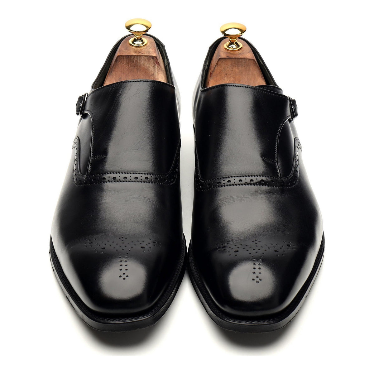 &#39;Moulton&#39; Black Leather Monk Strap UK 11 F